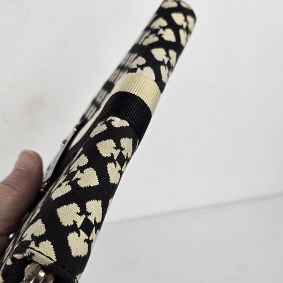 Kate Spade Black and Cream Print Zip Around Continental Wallet/Clutch CC Slots - Picture 9 of 15